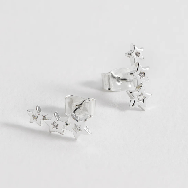 Estella Bartlett CZ Star Stud Crawler - Silver