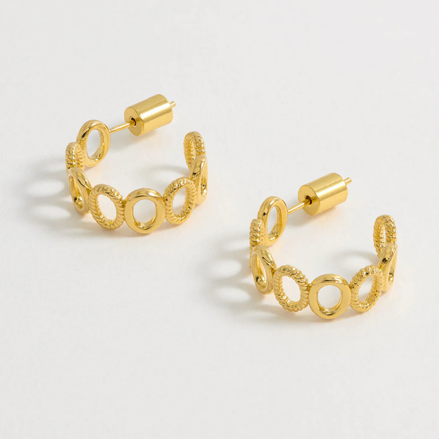 Estella Bartlett Textured Oval Hoops Gold Plated