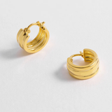 Estella Bartlett Chunky Textured Hoops - Gold Plated