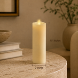 Luminara Indoor 2.0" x 6.1" Ivory Slim Pillar