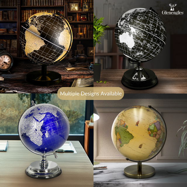 Gleneagles Travel Globe -   Silver & Blue 20cm