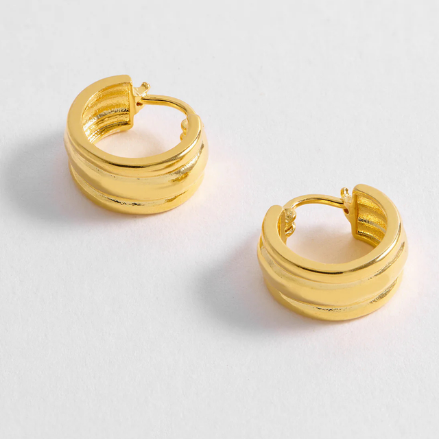 Estella Bartlett Chunky Textured Hoops - Gold Plated