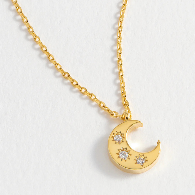 Estella Bartlett CZ Moon Pendant Gold Plated