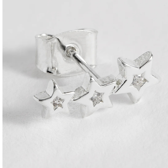 Estella Bartlett CZ Star Stud Crawler - Silver