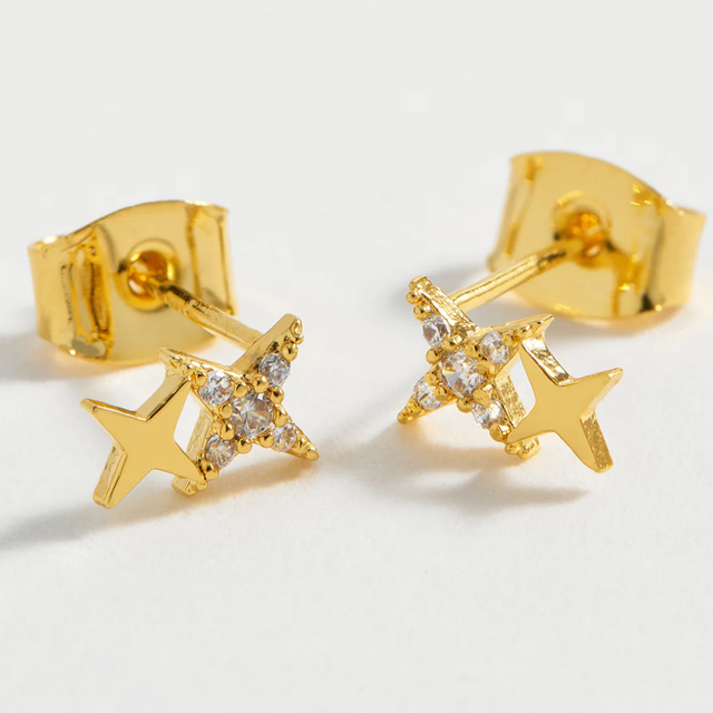 Estella Bartlett Duo Star Studs - Gold Plated