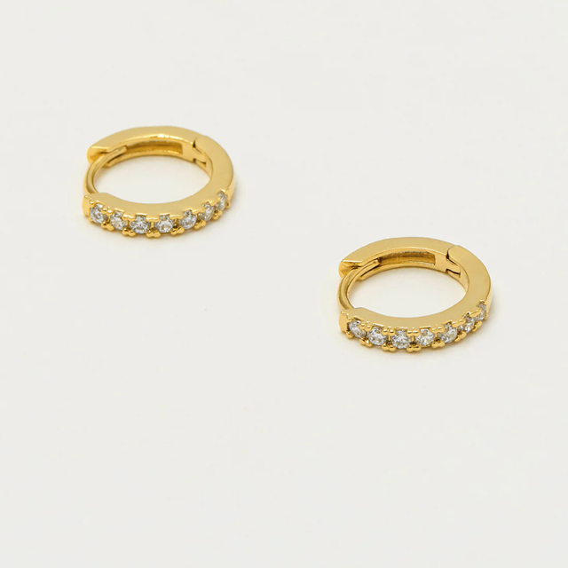 Estella Bartlett Pave Set Hoop Earrings With White Cz - Gold Plated - Np