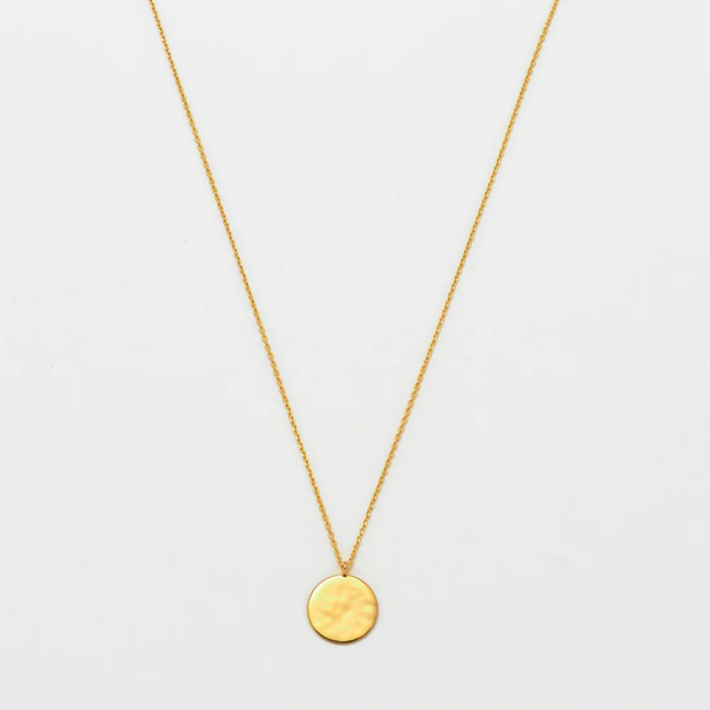 Estella Bartlett Hammered Disc Pendant Gold Plated