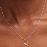 Estella Bartlett Double Hand Drawn Star Necklace Silver Plated