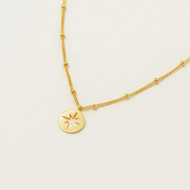 Estella Bartlett Starburst Disc Necklace Gold Plated