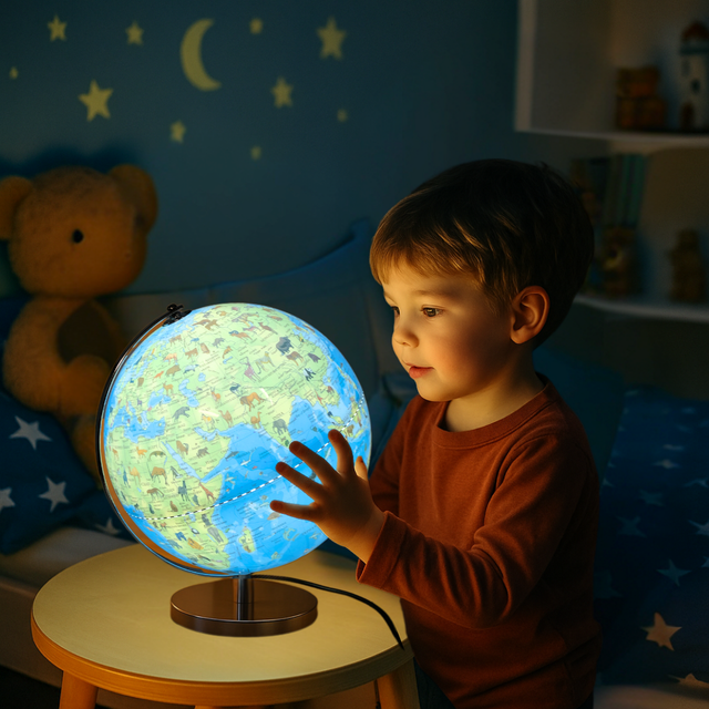 Gleneagles 25cm Light-Up Kids Globe, Plug-In Educational Night Light