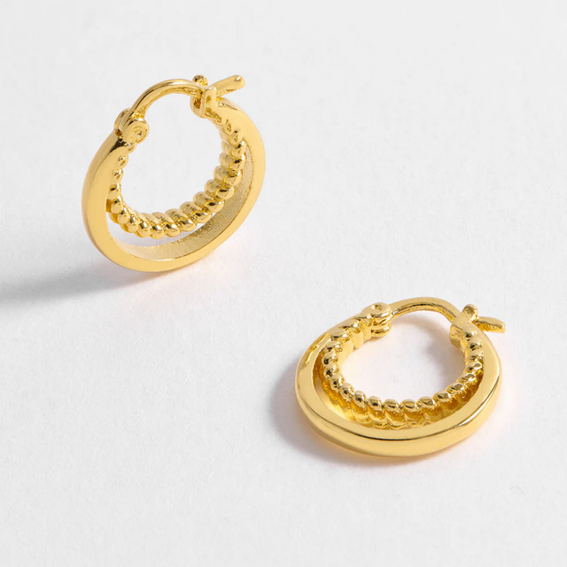 Estella Bartlett Double Twisted Hoop Earrings - Gold Plated