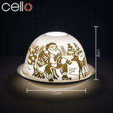 Cello Tealight Dome - Father Christmas Gold