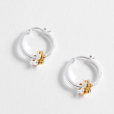 Estella Bartlett Multi Flower Hoop Earrings - Silver Plated