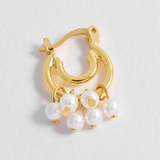 Estella Bartlett Double Hoop Drop Pearl Earrings - Gold Plated