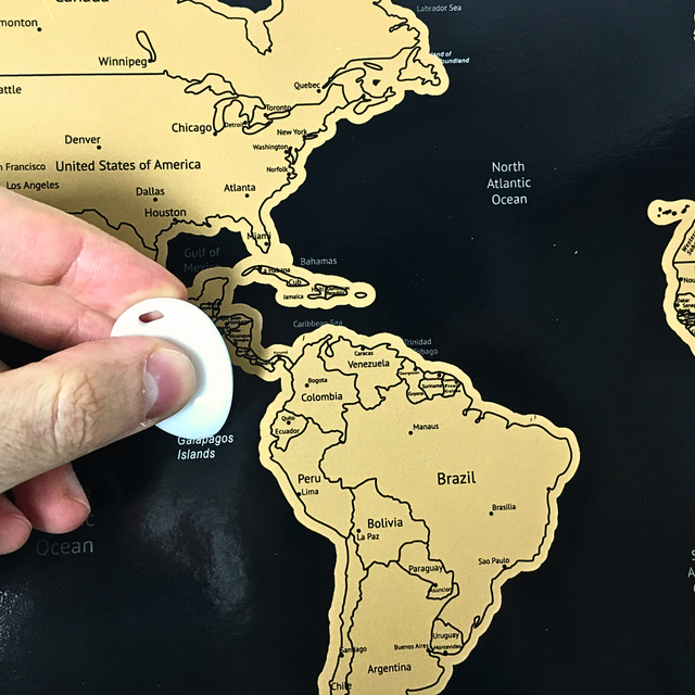 Gleneagles Scratch Off World Map Poster - Black