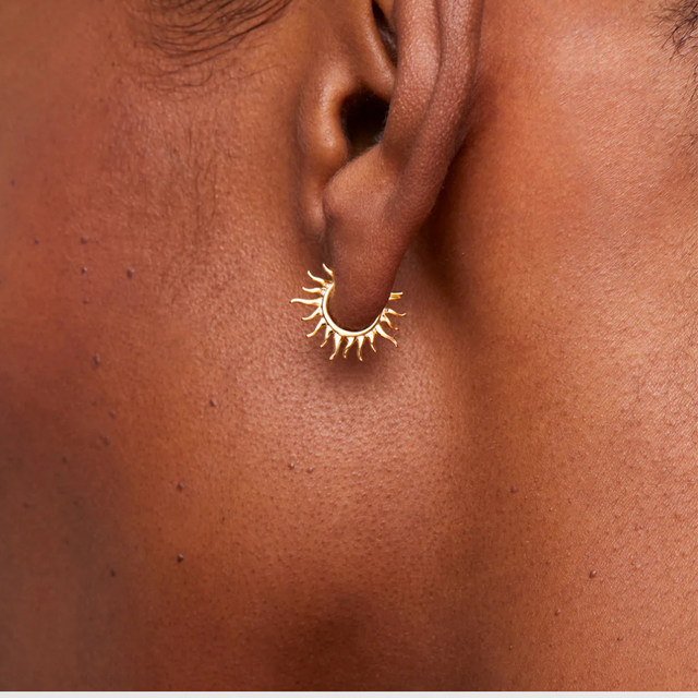 Estella Bartlett Sun Huggie Hoop Earrings - Gold Plated