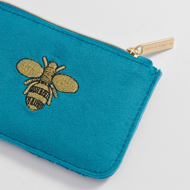 Estella Bartlett Embroidered Bee Card Purse Teal