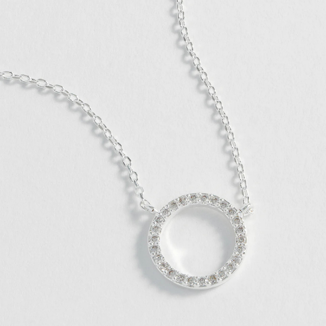 Estella Bartlett Circle CZ Necklace Silver Plated