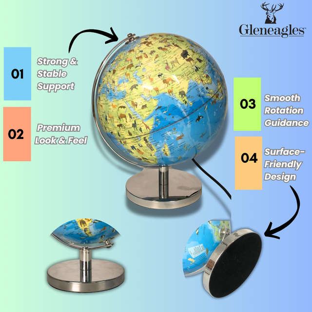 Gleneagles 25cm Light-Up Kids Globe, Plug-In Educational Night Light