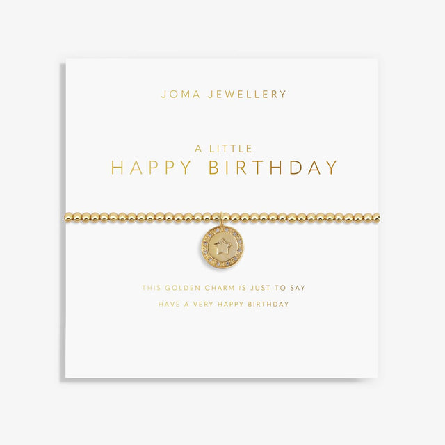 Joma Jewellery Gold Bracelet - Happy Birthday - A Little