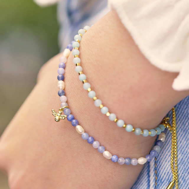 Estella Bartlett Bee Happy Lilac And Pearl Bee Bracelet