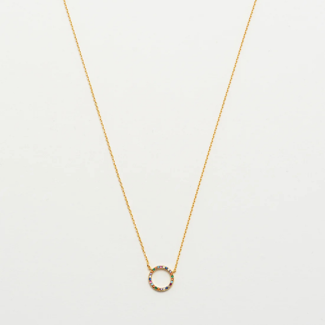 Estella Bartlett Rainbow Circle Necklace Gold Plated