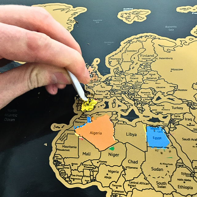 Gleneagles Scratch Off World Map Poster - Black