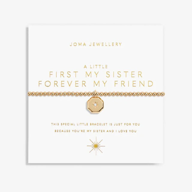 Joma Jewellery Bracelet - Gold A Little First My Sister, Forever My Friend