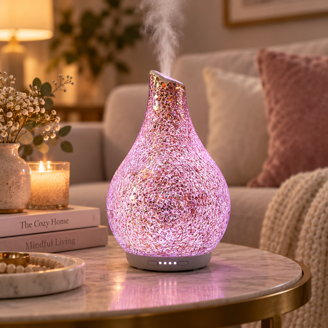 Gold Mosaic Glass Ultrasonic Diffuser - Large