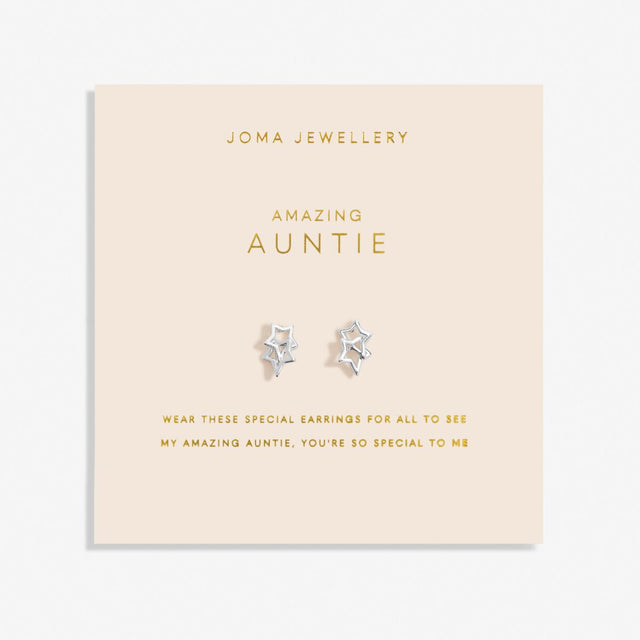 Joma Jewellery Earrings - Amazing Auntie - Forever Yours