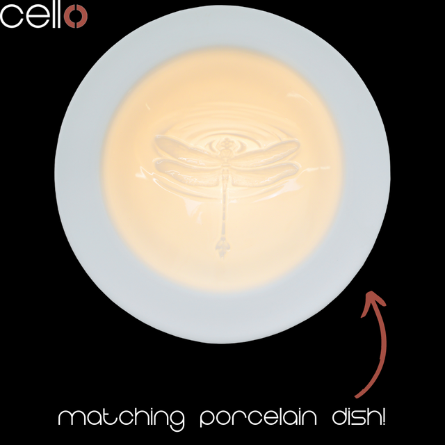 Cello Dragonfly Electric Melt Burner & Spiced Citrus Wax Medallion Set