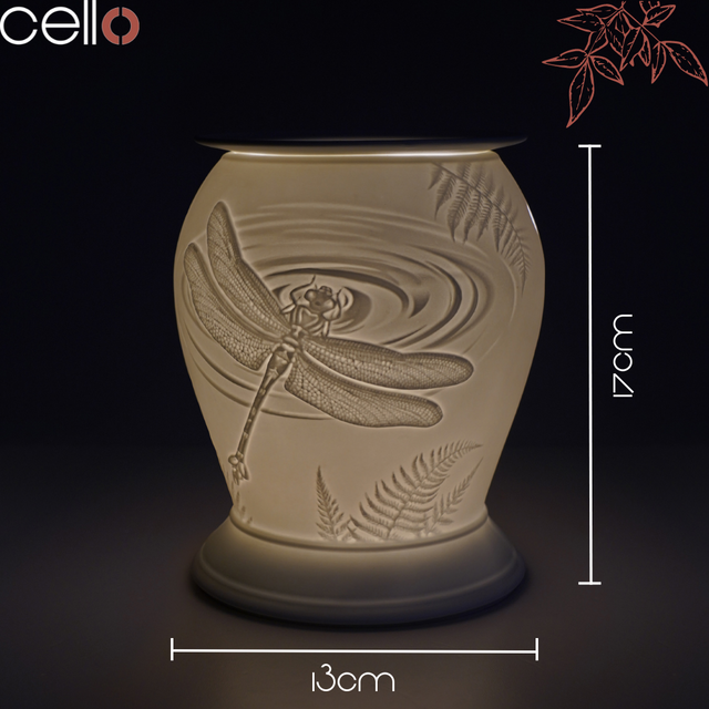 Cello Dragonfly Electric Melt Burner & Spiced Citrus Wax Medallion Set