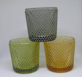 Retro Votive Holder - Assorted Colours - Olive, Amber, Grey (3 Pack)