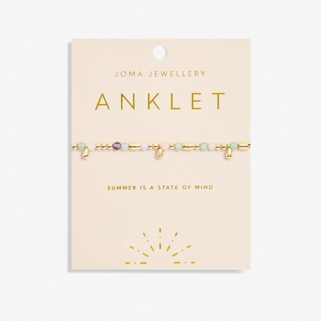 Joma Jewellery Anklet - Gold Multistone