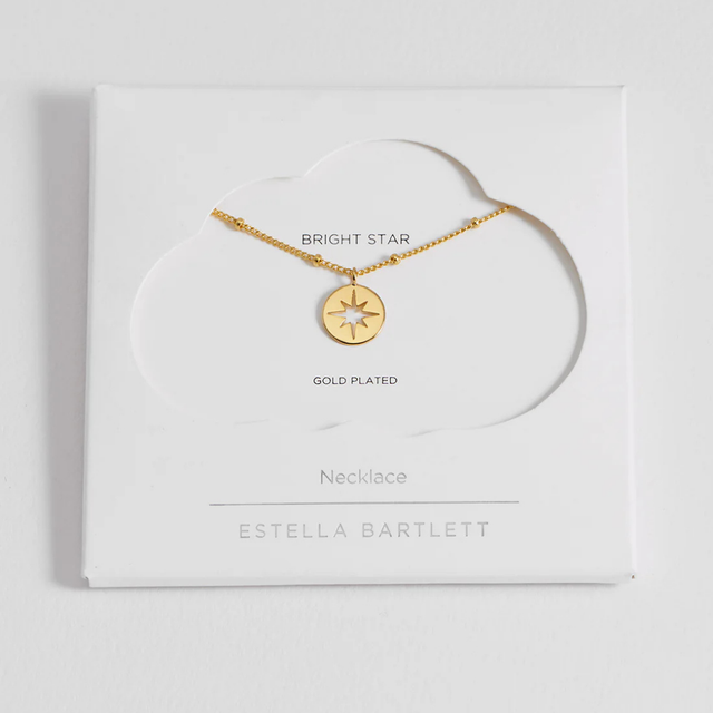 Estella Bartlett Starburst Disc Necklace Gold Plated