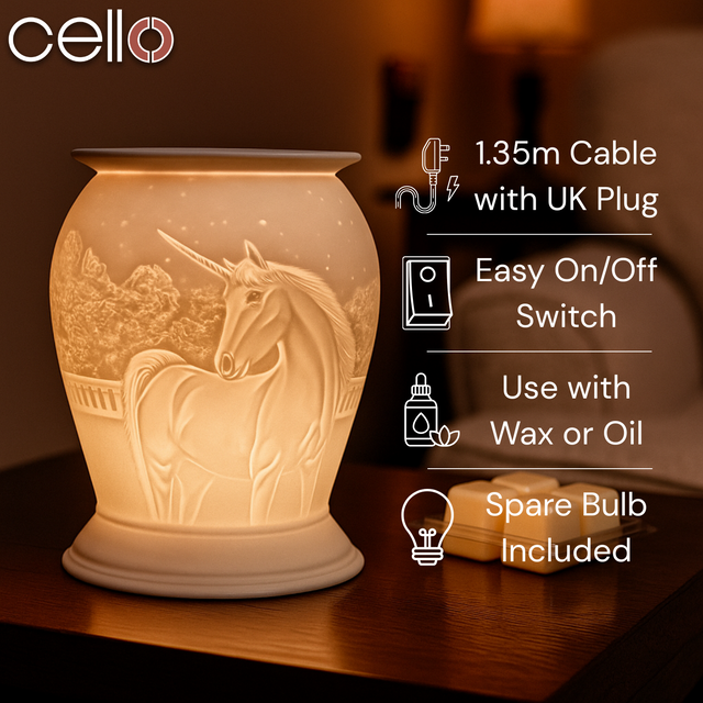 Cello Electric Wax Burner Porcelain Barrel - Unicorn