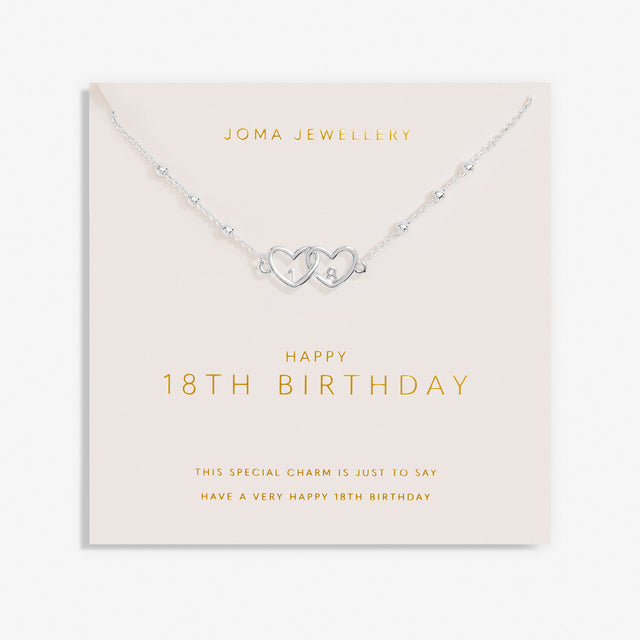 Joma Jewellery Forever Yours Necklace - Happy 18th Birthday Silver Plated
