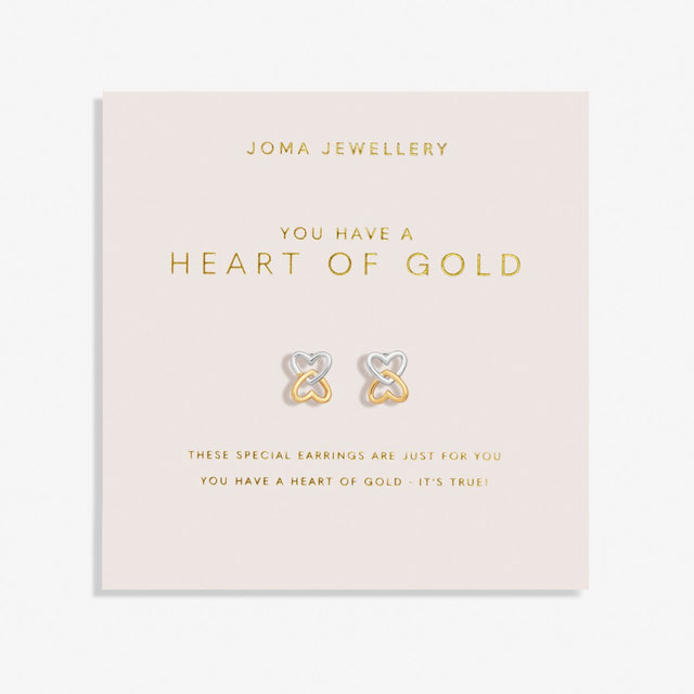Joma Jewellery Earrings - Heart Of Gold - Forever Yours