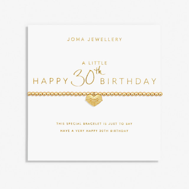 Joma Jewellery Gold Bracelet - Happy 30th Birthday - A Little