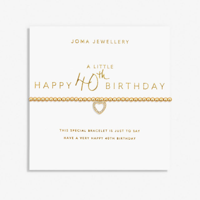 Joma Jewellery Gold Bracelet - Happy 40th Birthday - A Little