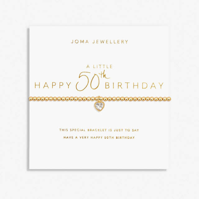 Joma Jewellery Gold Bracelet - Happy 50th Birthday - A Little