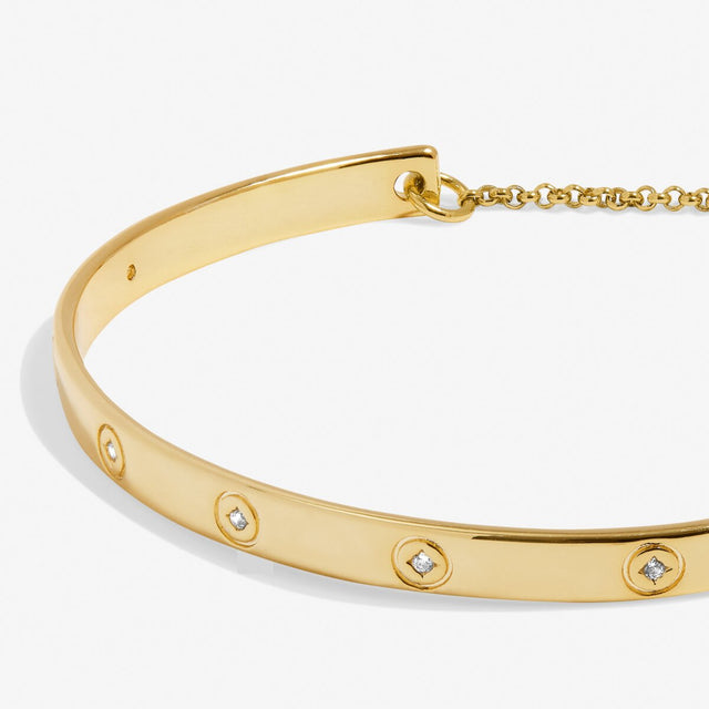 Joma Jewellery Bracelet Bar - CZ Gold Plated Bangle