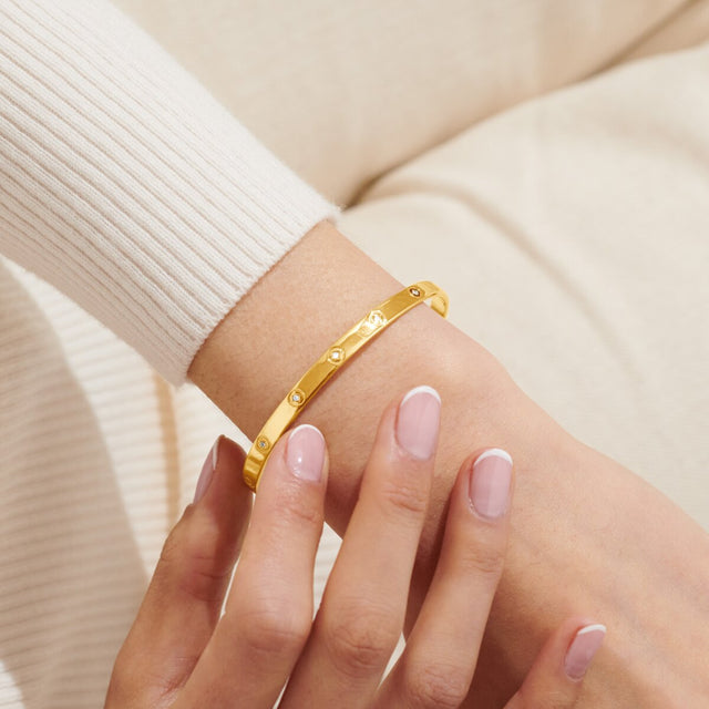 Joma Jewellery Bracelet Bar - CZ Gold Plated Bangle