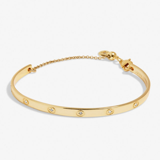 Joma Jewellery Bracelet Bar - CZ Gold Plated Bangle