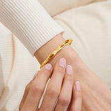 Joma Jewellery Bracelet Bar - Hammered Gold Plated Bangle