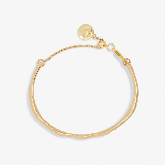 Joma Jewellery Bracelet Bar - Hammered Gold Plated Bangle