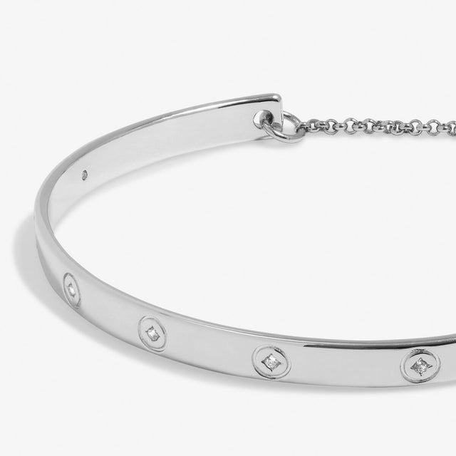 Joma Jewellery Bracelet Bar - CZ Circle Silver Plated