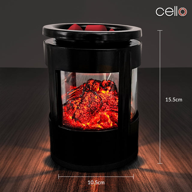 Cello Flickering Embers Electric Melt Burner & Spiced Citrus Wax Medallion Set