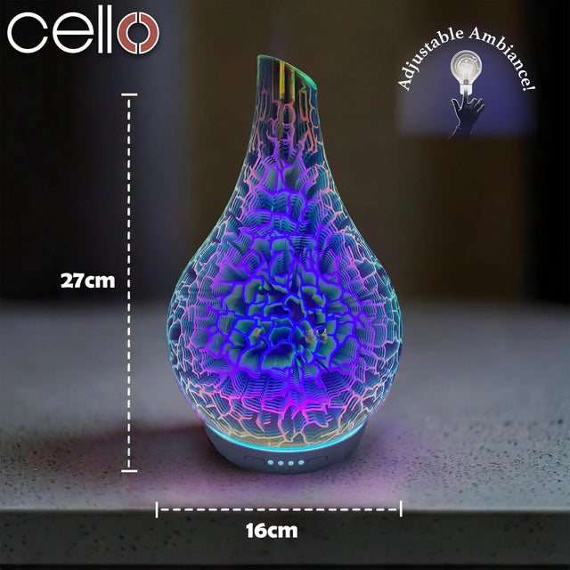 Cello Large Ultrasonic Diffuser with Set of 3 x 10ml Aroma Oils - Lightning