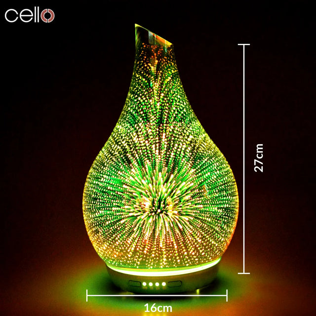 Infinity 3D Glass Ultrasonic Diffuser with Harmony Mixology Oil Set of 7 Pack